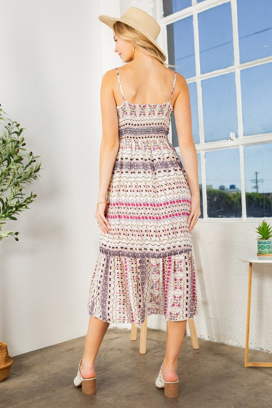 Tribal Print Tiered Dress