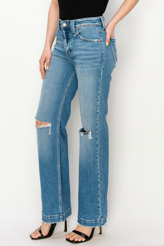 HIGH RISE STRAIGHT LEG JEANS