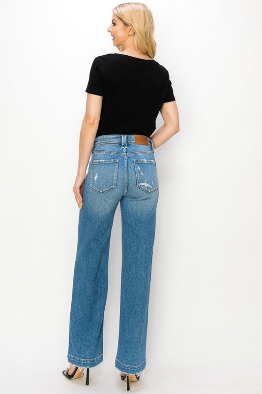 HIGH RISE STRAIGHT LEG JEANS