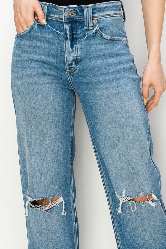 HIGH RISE STRAIGHT LEG JEANS