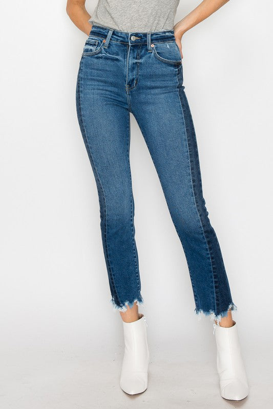 HIGH RISE SLIM STRAIGHT JEANS