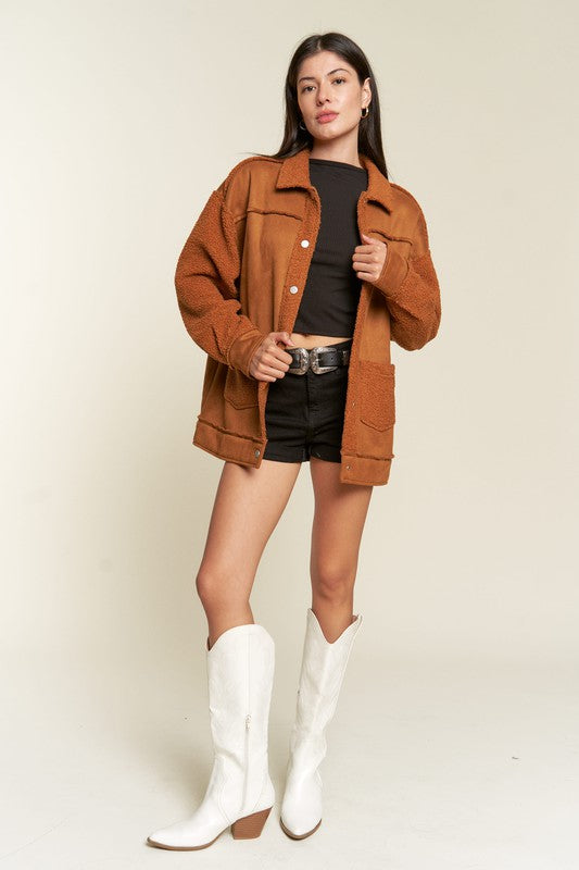 FAUX FUR AND SUEDE JACKET JJO5028P