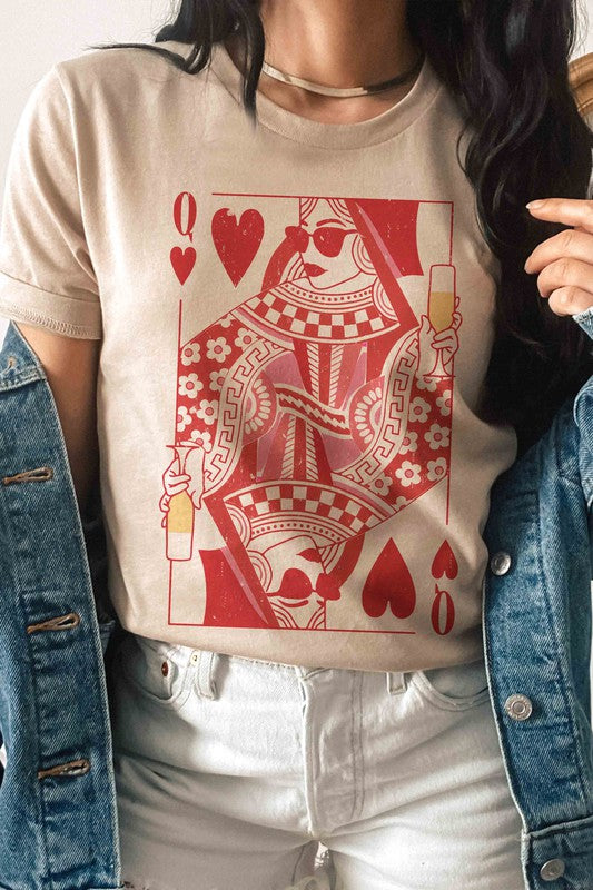 CHAMPAGNE QUEEN OF HEARTS Graphic Tee