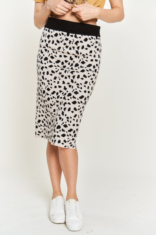 ANIMAL PRINT SWEATER SKIRTS KRS5026-2P