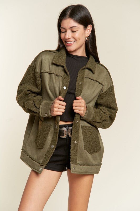 FAUX FUR AND SUEDE JACKET JJO5028P